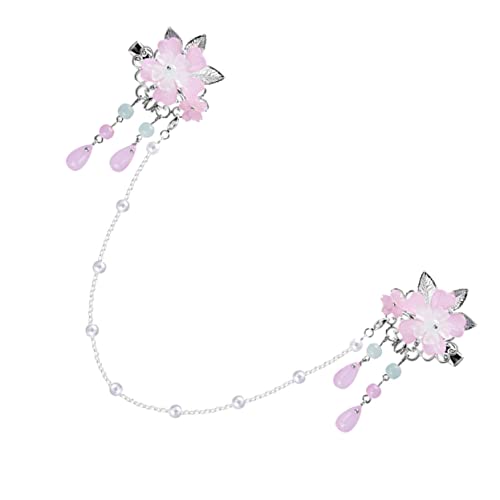 TOYANDONA Kopfbedeckung Für Kinder Hanfu Haarschmuck Hochzeitshaar Chinesische Hanfu Haarspange Hochzeitskopfschmuck Für Die Braut Rhinestone- Stirnkette. China Quaste Mädchen Rosa Legierung von TOYANDONA