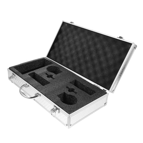 TOYANDONA Mikrofonschutzbox Gerätekoffer Harte Aktentasche Tragekoffer aus Aluminium Aktentaschen für Herren Aktenkoffer Metallgehäuse Mikrofon Fall Männer Aktentasche Schwamm Silver von TOYANDONA