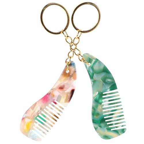 TOYANDONA Mini Haarkamm Schlüsselanhänger Für Damen Tragbarer Reise-kamm Aus Acetat Süßes Handtaschen-accessoire Praktischer Kamm Für Unterwegs Stilvoller Geldbörsen- von TOYANDONA