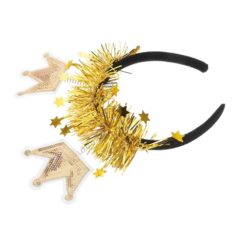 TOYANDONA Neujahrsfeier Stirnband Gold Krone Haarband Damen Party Accessoire von TOYANDONA