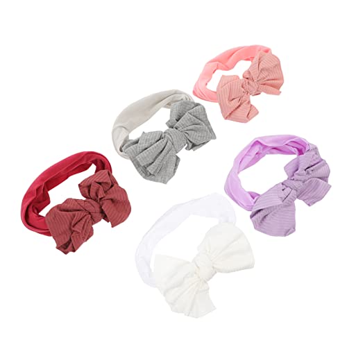 TOYANDONA 5stücke Teiliges Elastische Haarbänder Mit Bunten Schleifen Weiche Nylon Kopfbedeckungen Für Neugeborene Für Fotos Und Besondere Anlässe von TOYANDONA