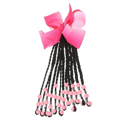TOYANDONA Pferdeschwanz Mit Schleife Und Perlen Haargummis Für Mädchen Pferdeschwanz-verlängerung Kinderhaare Braune Pferdeschwanzverlängerung Gummibänder Lockig Flechten Chemische Faser von TOYANDONA