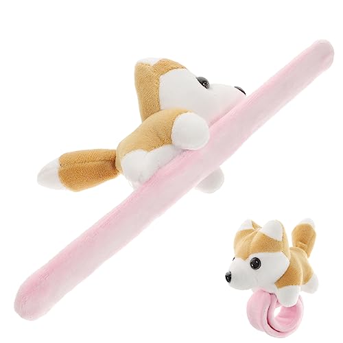 TOYANDONA Plüsch Tier Schnapparmband Kinderarmband mit Niedlichem Husky Stofftier Slap Armband als Partygeschenk für Kindergeburtstag Halloween Ostern und Schulfeiern von TOYANDONA