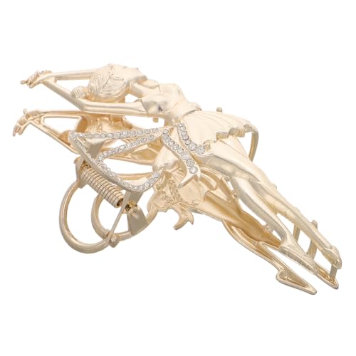 TOYANDONA Romantische Ballet Mädchen Haarklammer Goldfarbener Haarschmuck Rutschfeste Kleine Krallenspange für Valentinstag Partys Vielseitiger Haarschmuck mit Kreativem Haarklammer Design von TOYANDONA