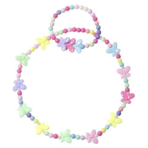 TOYANDONA Schmuckset Mädchen Bunte Acrylperlen Halskette Armband Modisch Langlebig Funkelnd Accessoire für Mädchen Jahre Passend zu Kleidern und Alltagsoutfits von TOYANDONA
