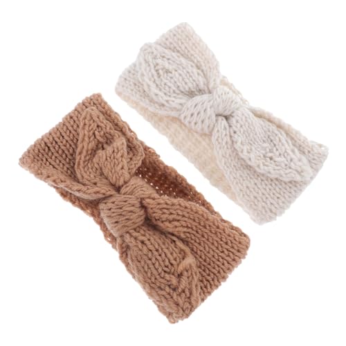 TOYANDONA 2stücke Mädchen Haarbänder Mit Schleife Gestrickte Haarschmuck Für Kleinkinder Süße Kopfbedeckungen Für Partys Und Besondere Anlässe Und Kaffee von TOYANDONA