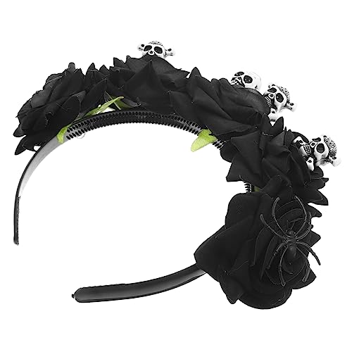 TOYANDONA Stirnband Halloween-schädel-tiara Haarbänder Für Frauen Halloween-haarbänder Halloween-haarreifen Schädel Tiara Haarschmuck Für Frauen Fräulein Plastik Blumenkopfschmuck Die Blumen von TOYANDONA