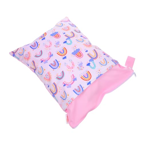 TOYANDONA Stoffwindeltaschen Nasse Tasche Wickeltasche aus Stoff Windel Aufbewahrungstasche daiper Tasche wasserdichte Nasstasche einfache Wickeltasche Windelspeicher Pul Rosa von TOYANDONA