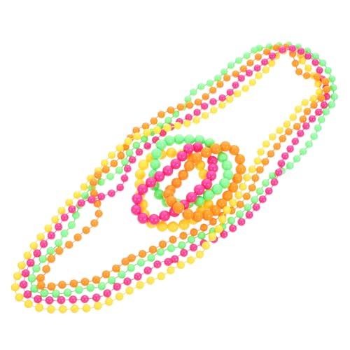 TOYANDONA Teiliges Festliche Halsketten und Armbänder aus Bunten Perlen Leichte und Robuste Karnevalsschmuck für Mardi Gras Party und Festival Vielseitige Dekorative Boho perlenkette von TOYANDONA