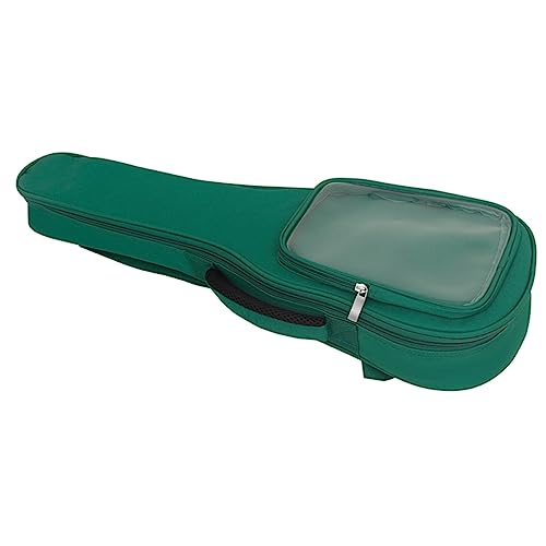 TOYANDONA Ukulele Tasche Grün mit Seitentasche Wasserdichter Oxford Gepolsterte Aufbewahrungstasche mit Verstellbarem Schultergurt für Erwachsene Leichter und Langlebiger Ukulele Organizer von TOYANDONA