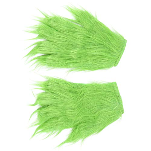 TOYANDONA Weihnachten Grüne Handschuhe Plüsch Handschuhe Comedy-Film Weihnachten Cosplay Kostüm Zubehör Karneval Tag des Toten Urlaubs Weihnachtsfeier von TOYANDONA