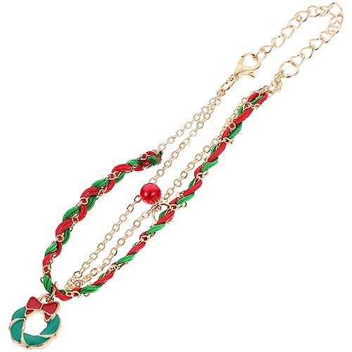TOYANDONA Weihnachtliches Armband Damen Festliches Schmuckstück mit Charms Handgefertigtes Geflecht Modisches Handgelenksornament für Frauen zu Weihnachten von TOYANDONA