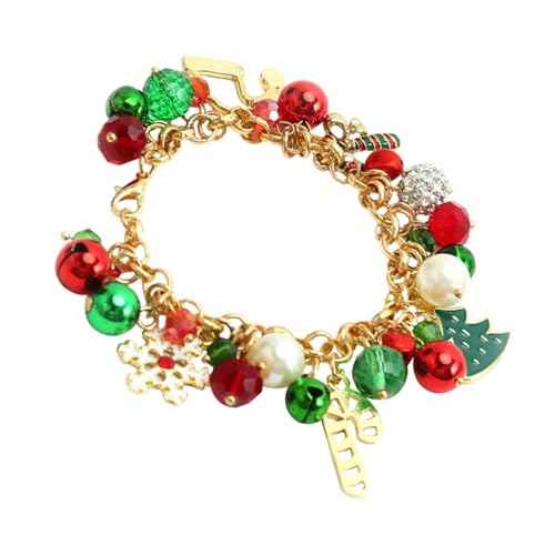 TOYANDONA Weihnachtliches Armband mit Perlen und Glocken Kreatives Handdekor Langlebiges Schmuckstück für Mädchen Festliches zur Weihnachtszeit Eleganter Christbaumschmuck von TOYANDONA