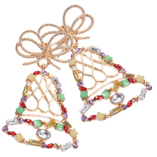 TOYANDONA Weihnachtsohrringe Damen Glänzende Dangle Ohrhänger mit Klingel Festliche Ohrschmuck für Party Alltag und Leicht und Langlebig Charmantes Design von TOYANDONA