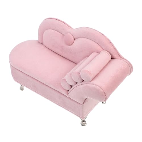 TOYANDONA Zu Öffnendes Rosafarbenes Sofa Schmuckschatulle Sessel Puppenhaus Sofamöbel Miniatur-Sofa Schmuckschatulle Modell Puppenhaus Wohnzimmer Foto-Requisite von TOYANDONA