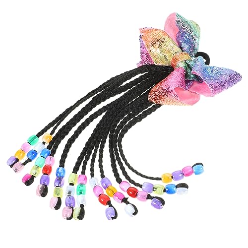 TOYANDONA Bow Braid Ponytail Perücke Mit Großem Schleifen-knoten Und Perlen Geflochtene Pferdeschwanz-haarverlängerung Für Kreative Styles Für Mädchen von TOYANDONA