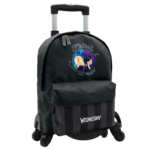 TOYBAGS Unisex Kinder Amerikanischer Wednesday Schulrucksack, Schwarz von TOYBAGS