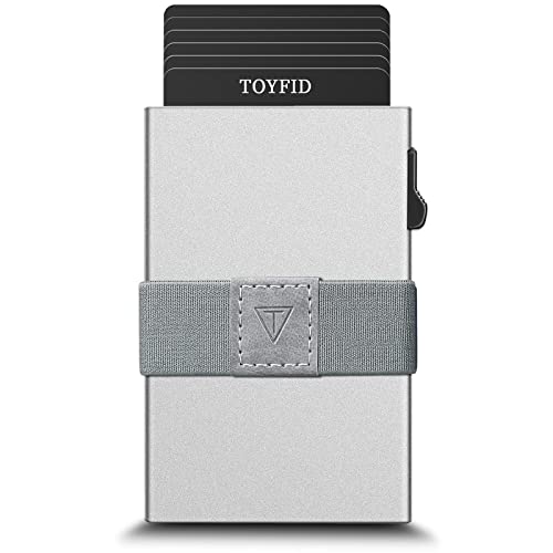 TOYFID RFID Card Holder Pop Up Minimalist Wallet for Men Women RFID Blocking Protection Metal Aluminum Slim Credit Card Case von TOYFID