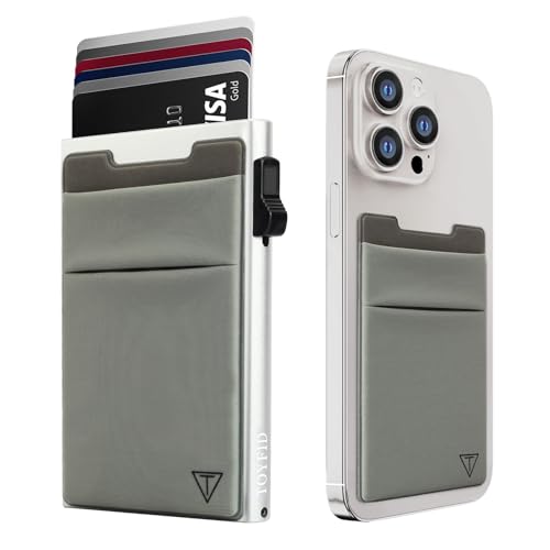 TOYFID Kreditkarteninhaber mit Münzfach, RFID-Schutz Pop-Up Wallet, Herren-Geldbörse, Mini-Geldbörse, Minimalist und Geldbörse auf der Rückseite des Handys von TOYFID