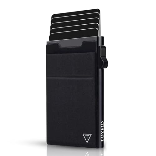 TOYFID Minimalistische Brieftasche-RFID-Schutz-Kartenhalter-Pop up Geldbörse-Schlankes Kreditkartenetui mit Münzfach（1pcs von TOYFID