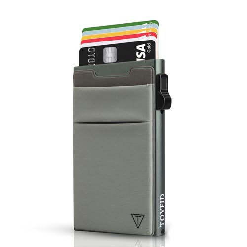 TOYFID Minimalistische Brieftasche-RFID-Schutz-Kartenhalter-Pop up Geldbörse-Schlankes Kreditkartenetui mit Münzfach（1pcs von TOYFID