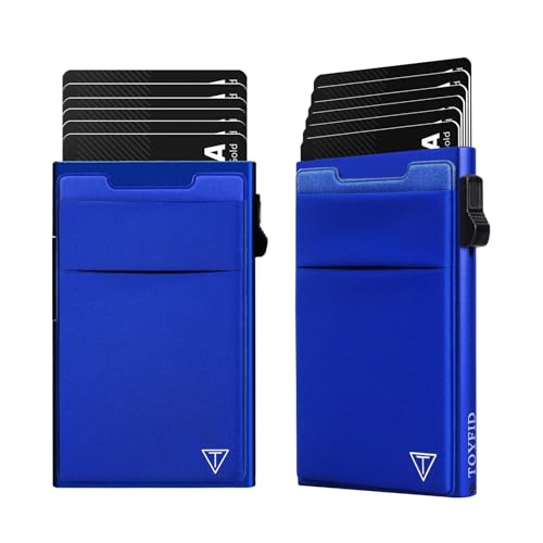 TOYFID Minimalistische Brieftasche-RFID-Schutz-Kartenhalter-Pop up Geldbörse-Schlankes Kreditkartenetui mit Münzfach（2pcs von TOYFID