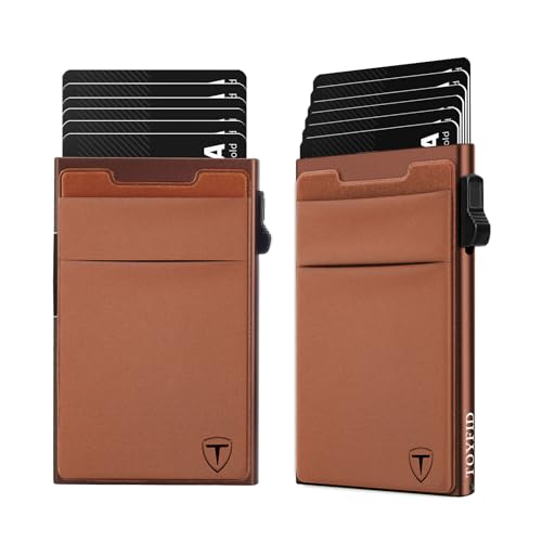 TOYFID Minimalistische Brieftasche-RFID-Schutz-Kartenhalter-Pop up Geldbörse-Schlankes Kreditkartenetui mit Münzfach（2pcs von TOYFID