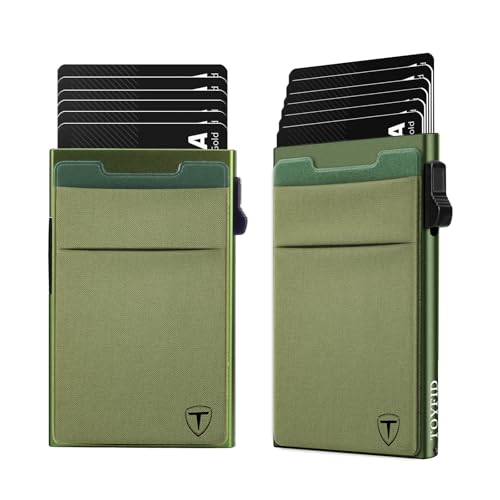 TOYFID Minimalistische Brieftasche-RFID-Schutz-Kartenhalter-Pop up Geldbörse-Schlankes Kreditkartenetui mit Münzfach（2pcs von TOYFID