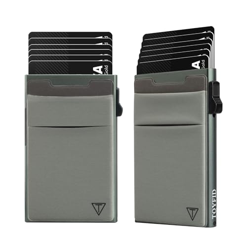 TOYFID Minimalistische Brieftasche-RFID-Schutz-Kartenhalter-Pop up Geldbörse-Schlankes Kreditkartenetui mit Münzfach（2pcs von TOYFID