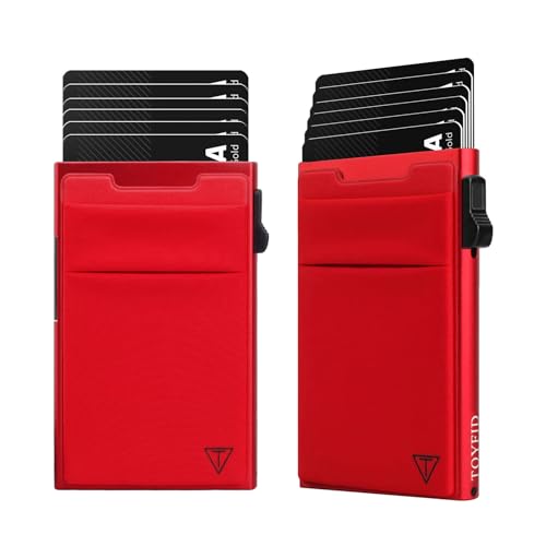 TOYFID Minimalistische Brieftasche-RFID-Schutz-Kartenhalter-Pop up Geldbörse-Schlankes Kreditkartenetui mit Münzfach（2pcs von TOYFID