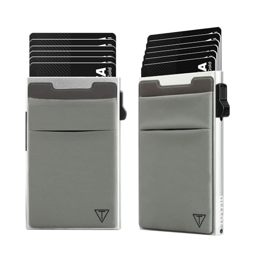 TOYFID Minimalistische Brieftasche-RFID-Schutz-Kartenhalter-Pop up Geldbörse-Schlankes Kreditkartenetui mit Münzfach（2pcs von TOYFID