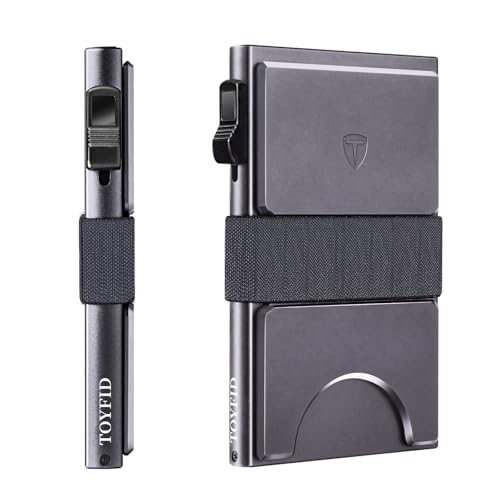 TOYFID Minimalistische Geldbörse für Herren, schlanker Kartenhalter aus Aluminium, Pop-up-Funktion, RFID-Schutz, für 12+ Kreditkarten, schneller Zugriff auf Karten TOYFID Minimalistische Geldbörse für Herren, schlanker Kartenhalter aus Aluminium, Pop-up-Funktion, RFID-Schutz, für 12+ Kreditkarten, schneller Zugriff auf Karten von TOYFID