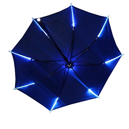 TOYHEART Golf Regenschirm, Kreative Bunte Flash-LED-Licht Winddicht Sonne Regen Nacht Schutz Regenschirm Blue von TOYHEART