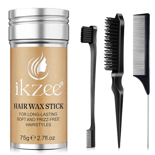 Haarwachs-Stick, Wachs Perücken Rand Kontrolle Slick, nicht fettig Styling Haar Pomade Stick für Flyaways Frizz Haar (Black) von TOYHHO