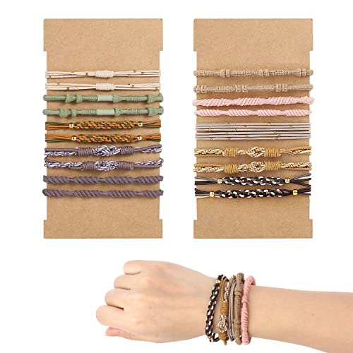 20 Stück Haargummis Mädchen Boho, 5 Stile Haargummi Armband Elastische Haarbänder Hair Tie Bracelet Niedliche Haargummi Damen Boho für Dickes Haar Pferdeschwänze, Keine Beschädigung von TOYMIS