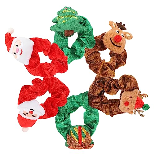 6st Weihnachtsschweinedarm Weihnachtshaarringe Weihnachts-haarseil Weihnachtsbaum-elch-haargummis Haarschmuck Für Frauen Haargummis Weihnachten Haarschmuck Für Mädchen Stoff TOYZFRIENDY von TOYZFRIENDY