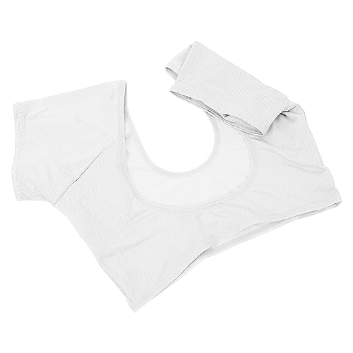TOYZFRIENDY 1 Stück Atmungsaktive Achselpads Weste Schweißabsorbierendes Unterarm Polster Waschbar für Damen und Herren gegen Schweißflecken Weiß von TOYZFRIENDY