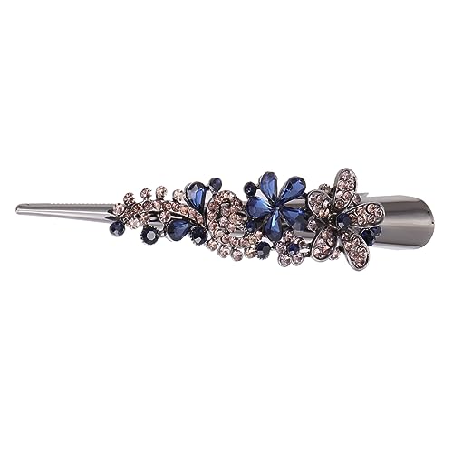 TOYZFRIENDY 1 Stück Duckbill Clip mit Strass Eleganter Haarschmuck für Damen Dunkelblau für Haarstyling Hochzeitsfrisuren und Tägliche Verwendung von TOYZFRIENDY