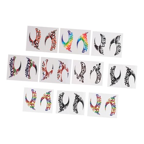 TOYZFRIENDY 10 Paare Augen make up Sticker Wasserfest Stylische Eyeliner Lidschatten schablonen Selbstklebend für Festival Karneval Cosplay und Partys von TOYZFRIENDY