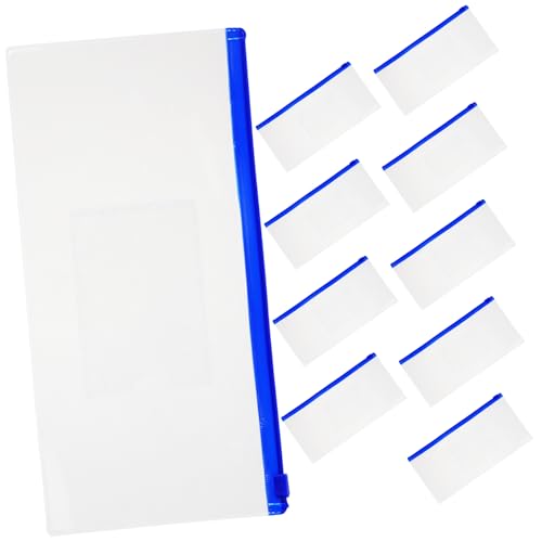 TOYZFRIENDY 10 Stück Durchsichtiges Federmäppchen mit Reißverschluss Wiederverwendbare Kleine Stiftetuis Praktische Stifttaschen für Schreibwaren Portable Aufbewahrung für Schule und Büro von TOYZFRIENDY