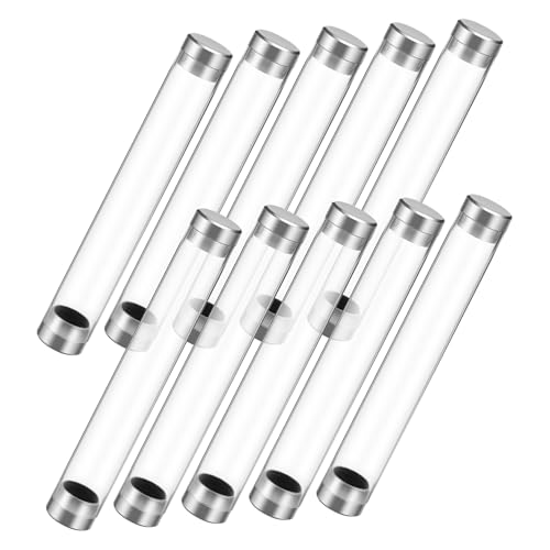 TOYZFRIENDY 10 Stück Teiliges Acryl Stifte etui Transparent Einzeln Langlebige Zylindrische Federmäppchen für Füller Kugelschreiber Wasserbasierte Stifte mit Schutzstoppern für Schule Büro von TOYZFRIENDY