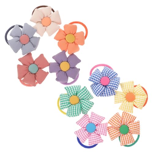 TOYZFRIENDY 10 Stück Teiliges Bunte Haarbänder mit Blumenmuster Elastische Haargummis für Damen und Mädchen Vielseitig Verwendbar als Pferdeschwanzhalter Armband und Haarschmuck für Hochzeit von TOYZFRIENDY