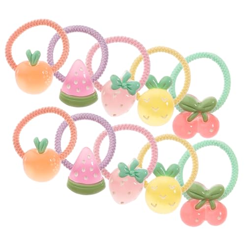 TOYZFRIENDY 10 Stück Teiliges Haargummis Cartoon Früchte Haarbänder für Mädchen Elastisch Weiche Haarschleifen Bequeme Haarschmuck für Junge Mädchen und Kleinkinder von TOYZFRIENDY