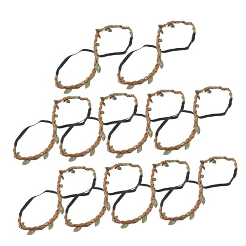 TOYZFRIENDY 10 Stück Teiliges Natürliches Wreath Haarschmuck Dekoratives Stirnband aus Geflochtenem Seil mit Simulierten Blättern Vielseitig Einsetzbar für Damen und DIY Kopfschmuck von TOYZFRIENDY