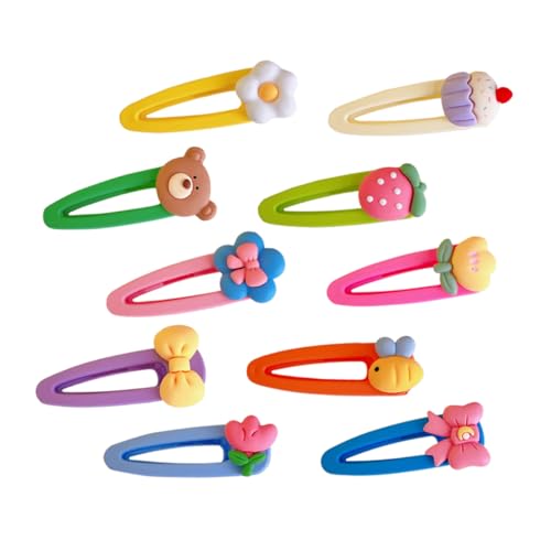 TOYZFRIENDY 10 Stück Teiliges Set Süße Haarspangen Mädchen Cartoon Haarclips Bunte Haarklammern Haarschmuck für Junge Mädchen Langlebig Bequem Vielseitig für Geburtstage Shower Weihnachten von TOYZFRIENDY