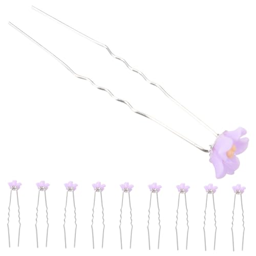 TOYZFRIENDY 10 Teiliges U förmiger Haarnadeln Blumenhaarspangen für Frauen Dekorative Haarklammern für Hochzeitsgäste Eleganter Haarschmuck für Dutt und Festliche Frisuren Langlebig und von TOYZFRIENDY