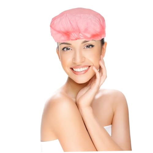 TOYZFRIENDY 100 Stück Einweg Duschhauben Rot Praktisch und Bequem Schützt Haare Beim Duschen und Haarbehandlung für Frauen Zuhause und Schönheitssalon von TOYZFRIENDY