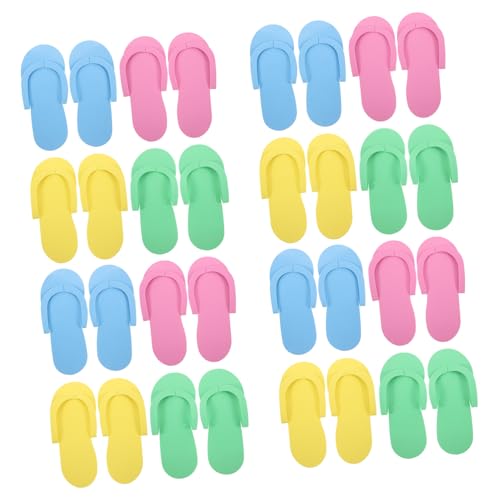 TOYZFRIENDY 12 Paare Faltbare EVA Badeschuhe Rutschfeste Schnell Trocknende Duschslipper für Damen und Herren Leichte Einweg Hausschuhe für Hotel Reise Zuhause und Gäste Buntes von TOYZFRIENDY