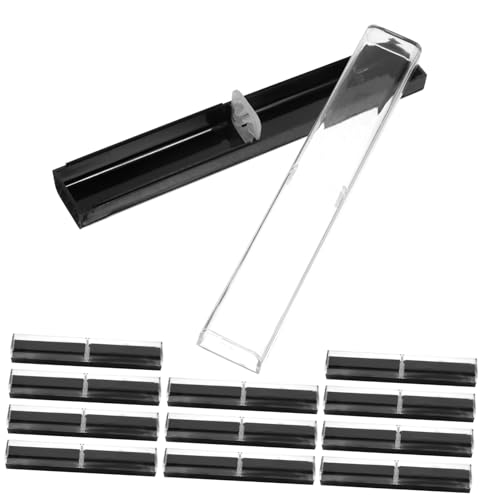 TOYZFRIENDY 12 Stück Halbtransparente Stiftboxen Kunststoff Geschenkboxen für Füllfederhalter Leere Einzelfall Aufbewahrung Stifteetuis Kompakte Mehrzweck Stiftebox für Schule Büro Reise von TOYZFRIENDY