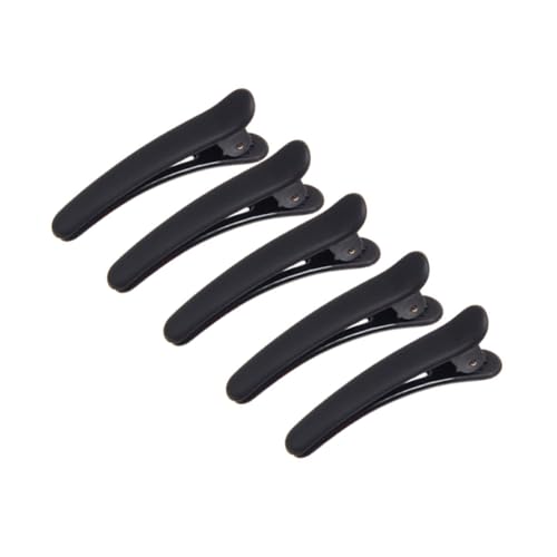 TOYZFRIENDY 12 Stück Teiliges Haarklammer Schwarz Glänzend Haarspangen mit Beißverschluss Design Haarclip Haaraccessoire für Mädchen Frauen Alltag Friseurbedarf von TOYZFRIENDY
